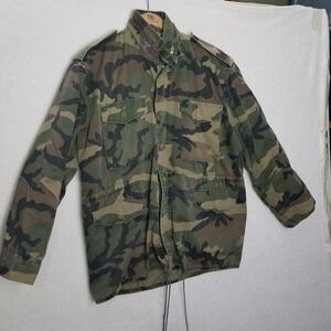 Duck Bay Jacket M Camouflage Hunting‎ Zip Up Lined Heavy Vntg military field